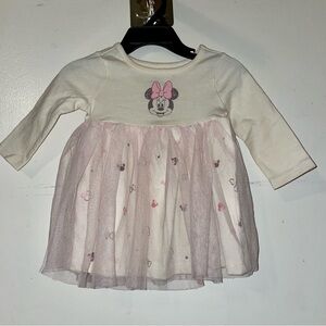 Disney Cream and Pink Minnie Mouse Dress with Tulle